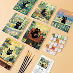 Mini Peinture Par Numéros 15X20Cm (6 Pièces) - Chat Style Claude Monet