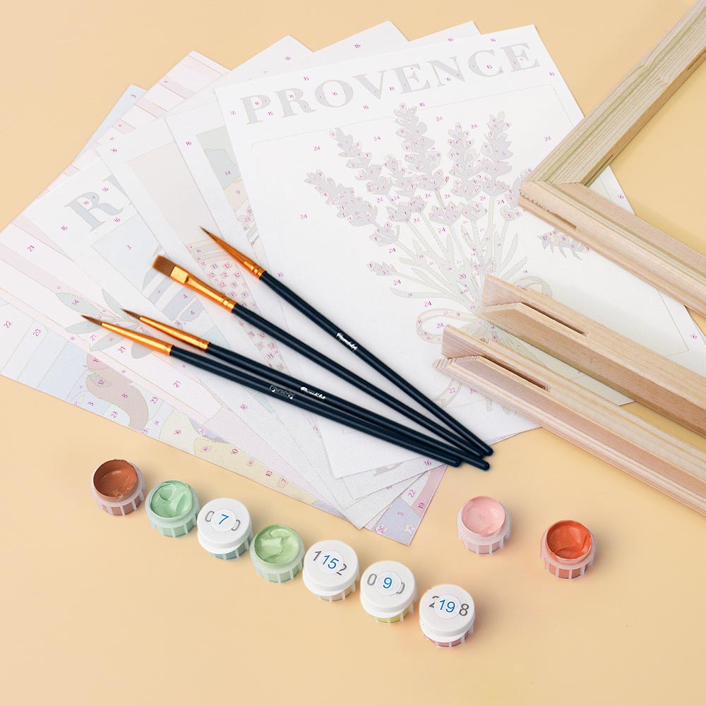Mini Paint by Numbers 15X20cm (6 Pieces) - France Chic
