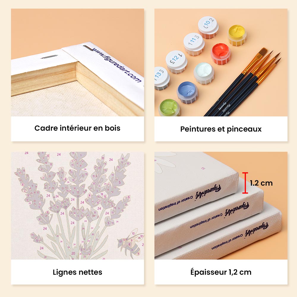 Mini Paint by Numbers 15X20cm (6 Pieces) - France Chic