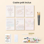 Mini Paint by Numbers 15X20cm (6 Pieces) - France Chic