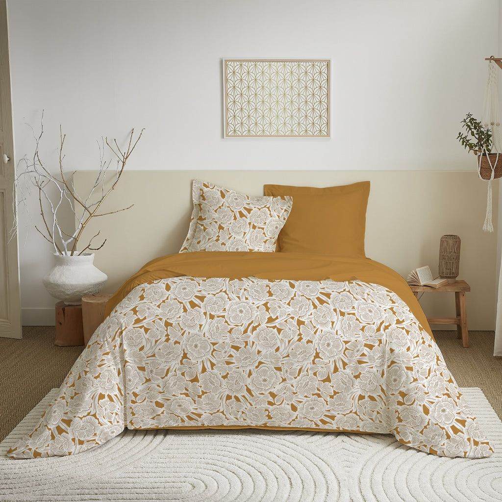 Parure De Couette - 100% Coton - Moutarde