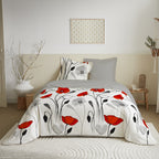 Parure De Couette - 100% Coton - Coquelicot