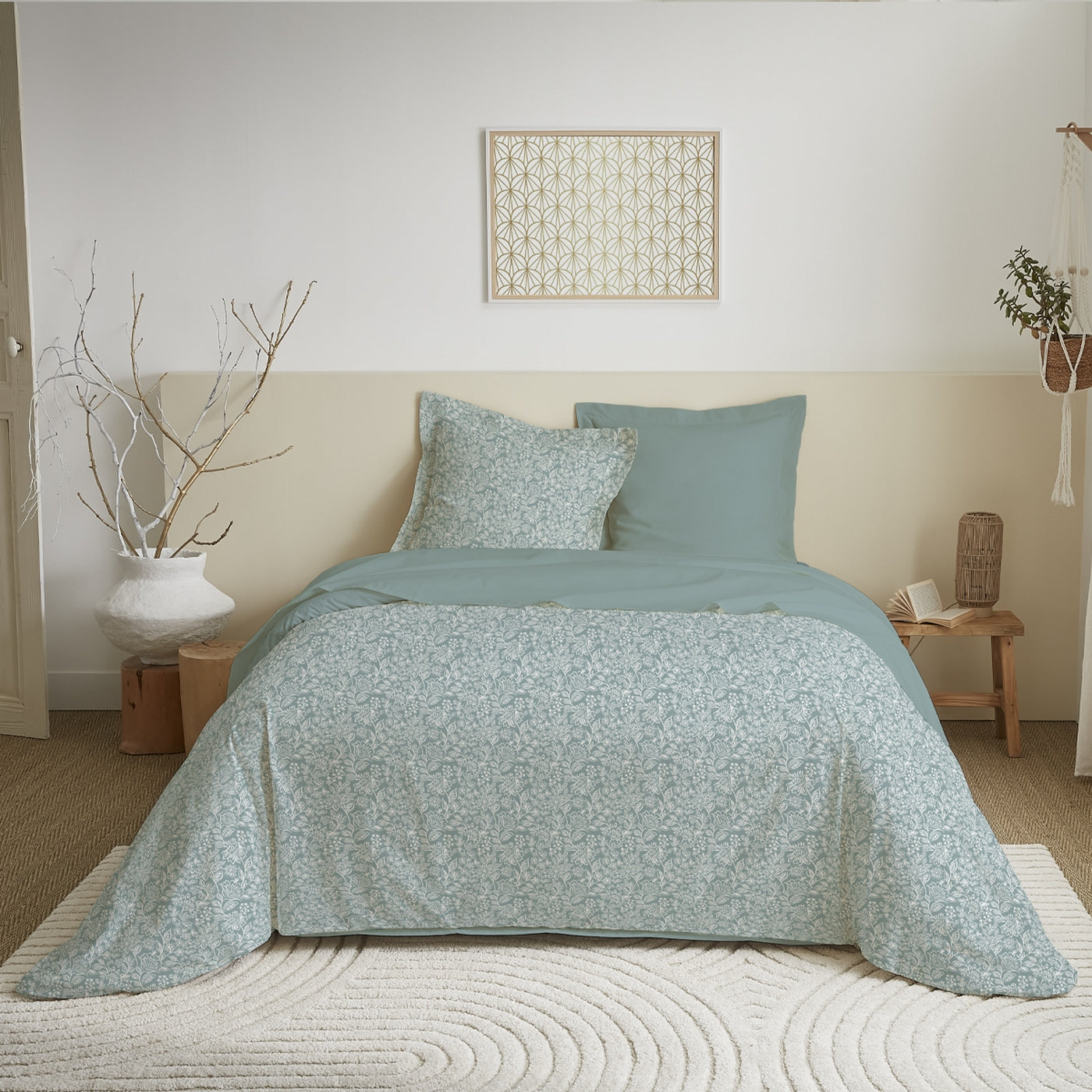 Parure De Couette DH 140 - 100% Coton - Celeste Glacier