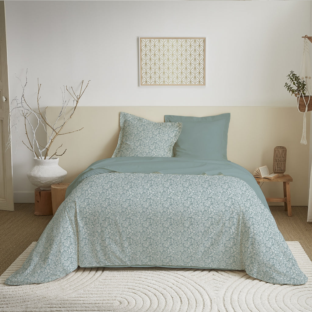 Parure De Couette DH 160 - 100% Coton - Celeste Glacier