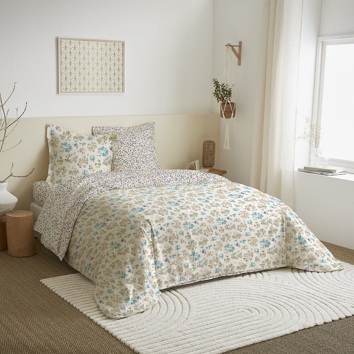 Parure De Couette DH 140 - 100% Coton - Tanya Cyan