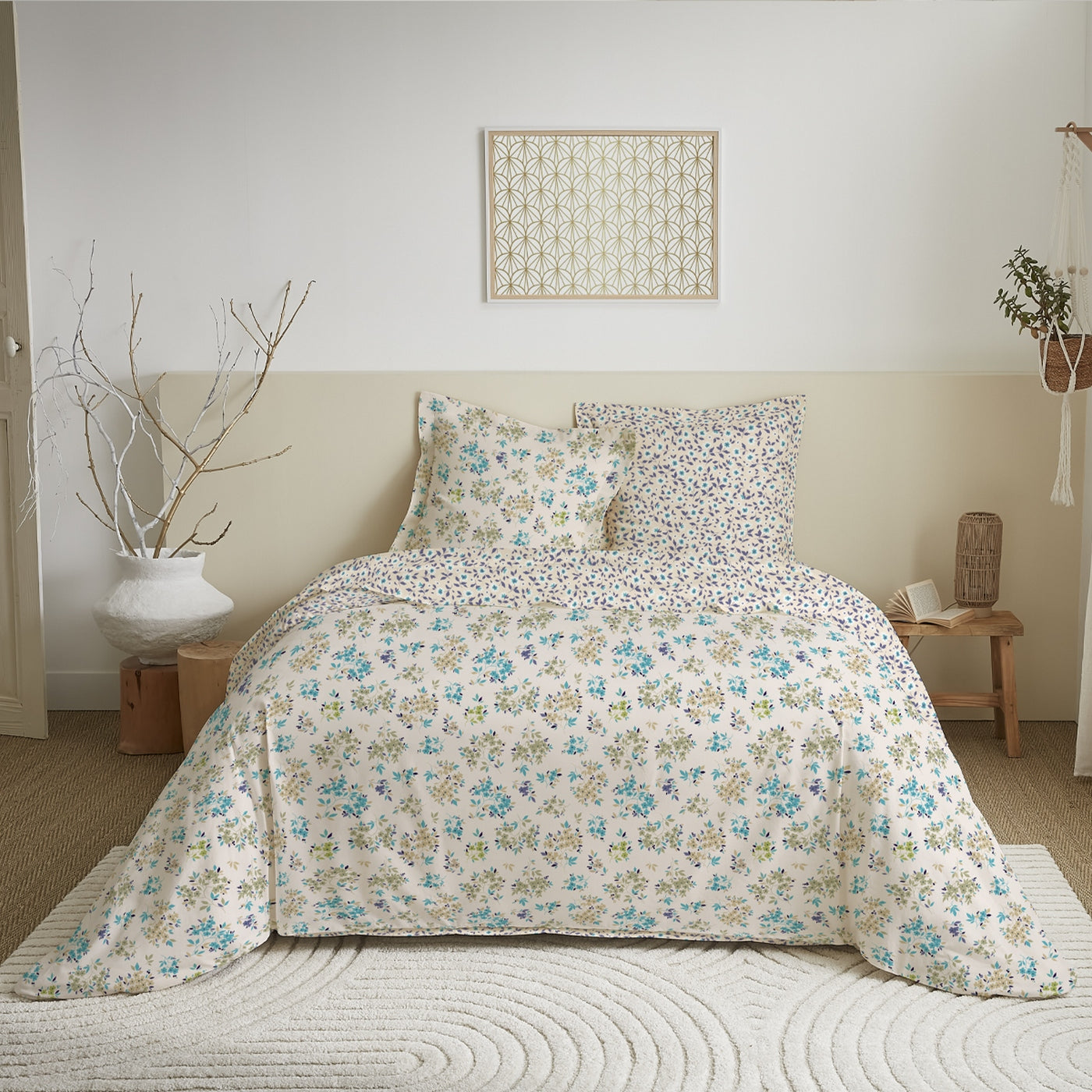 Parure De Couette DH 140 - 100% Coton - Tanya Cyan