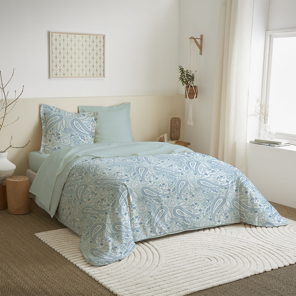 Parure De Couette - 100% Coton - Cashemire Bleu