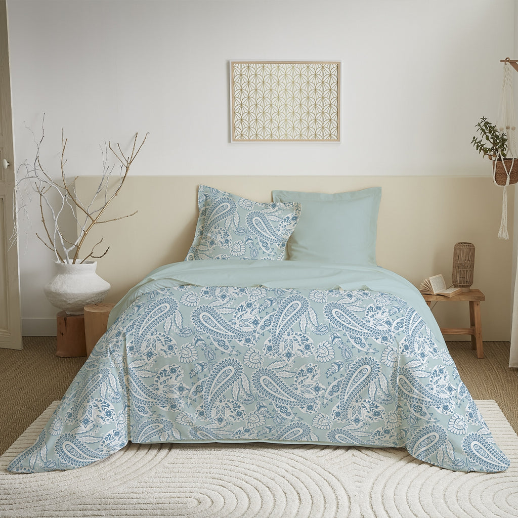Parure De Couette - 100% Coton - Cashemire Bleu