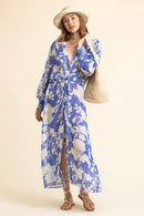 Robe Cabana Flower Kimono Blue
