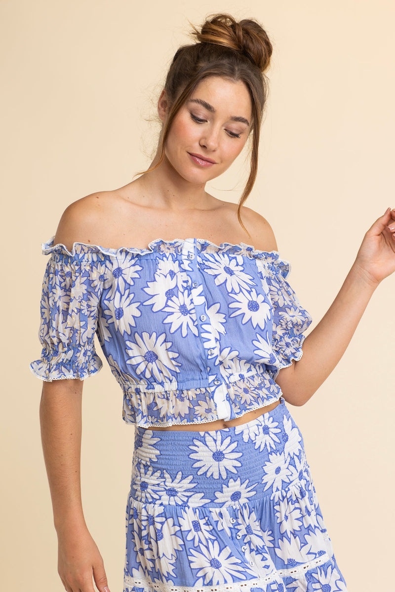 Top Ashley Daisy Blue