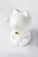 Maneki Neko - LD Studio - 15 Cm - Blanc Mat & Or