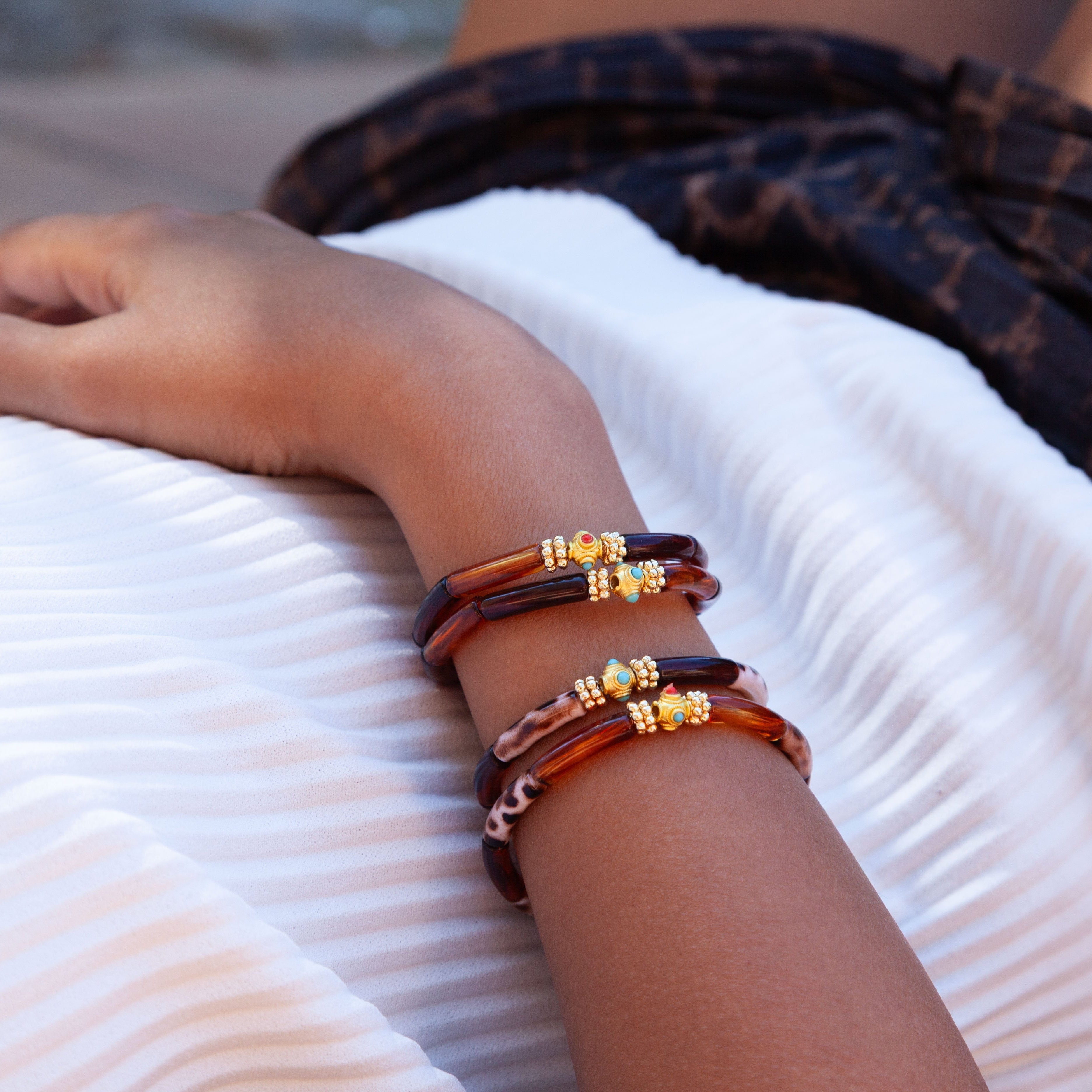 Bracelets Mini Léo - Mix Brown