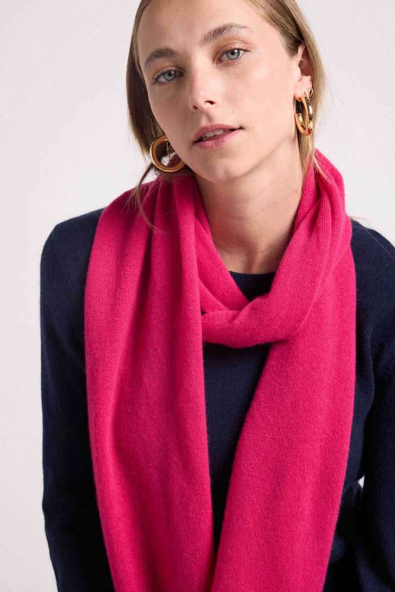 Scarf Stole - Fuchsia - 100% Cashmere Oeko-Tex - Mixed