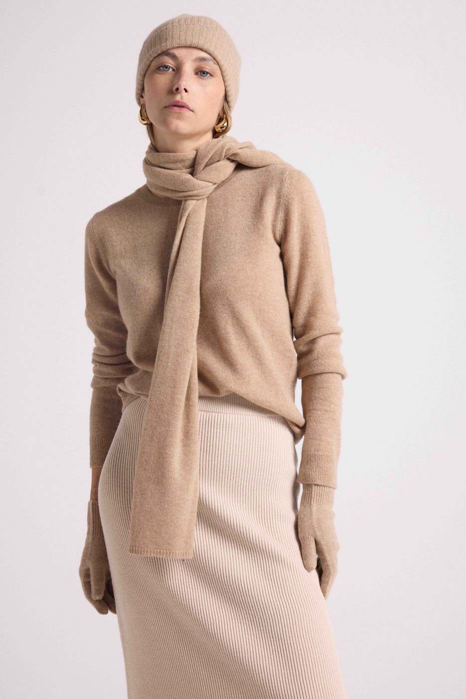 Echarpe Etole En Cachemire - New Beige Crème - Mixte
