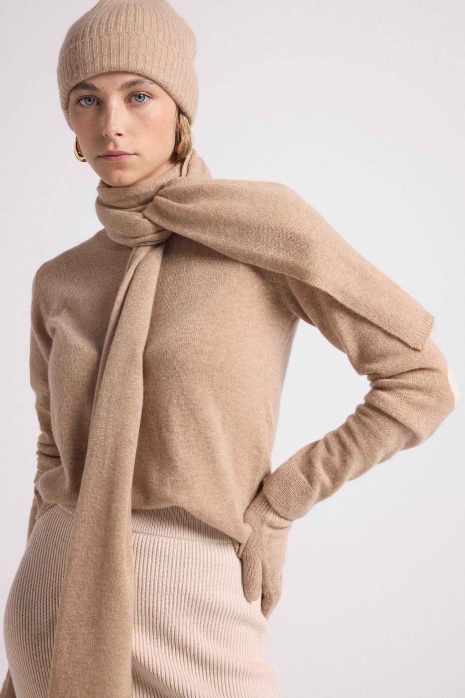 Echarpe Etole En Cachemire - New Beige Crème - Mixte