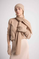 Bufanda Stole - New Beige Creme - 100% Cachemira Oeko-Tex - Mixta