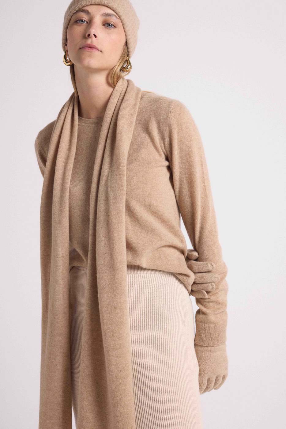 Echarpe Etole En Cachemire - New Beige Crème - Mixte
