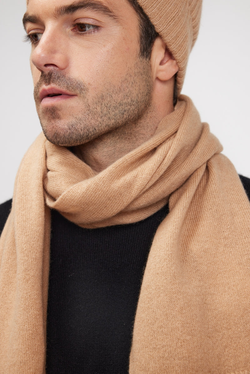 Stole Scarf - Beige - 100% Oeko-Tex Cashmere - Mixed