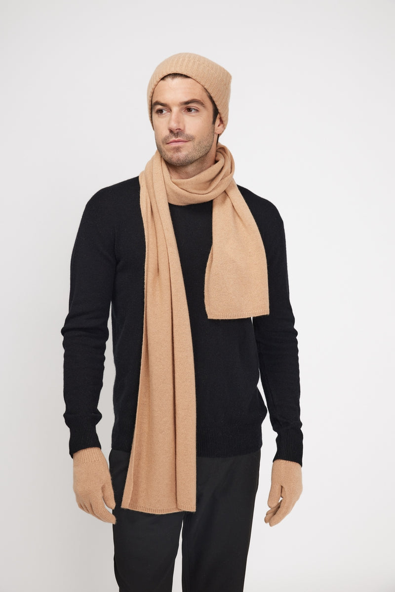 Stole Scarf - Beige - 100% Oeko-Tex Cashmere - Mixed