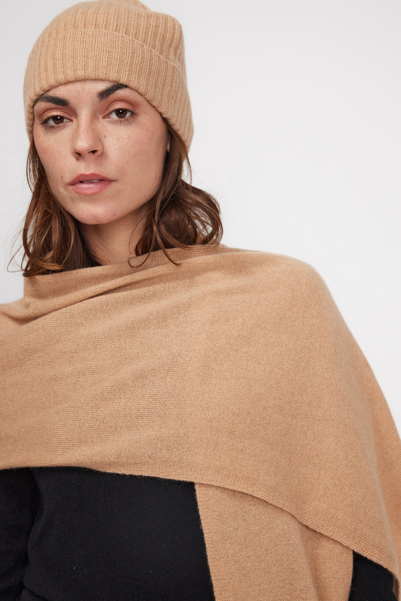 Stole Scarf - Beige - 100% Oeko-Tex Cashmere - Mixed