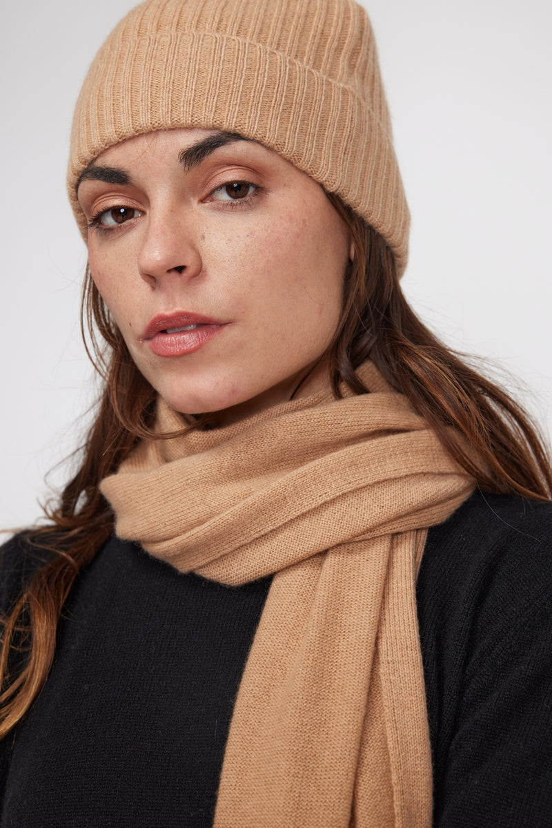 Stole Scarf - Beige - 100% Oeko-Tex Cashmere - Mixed