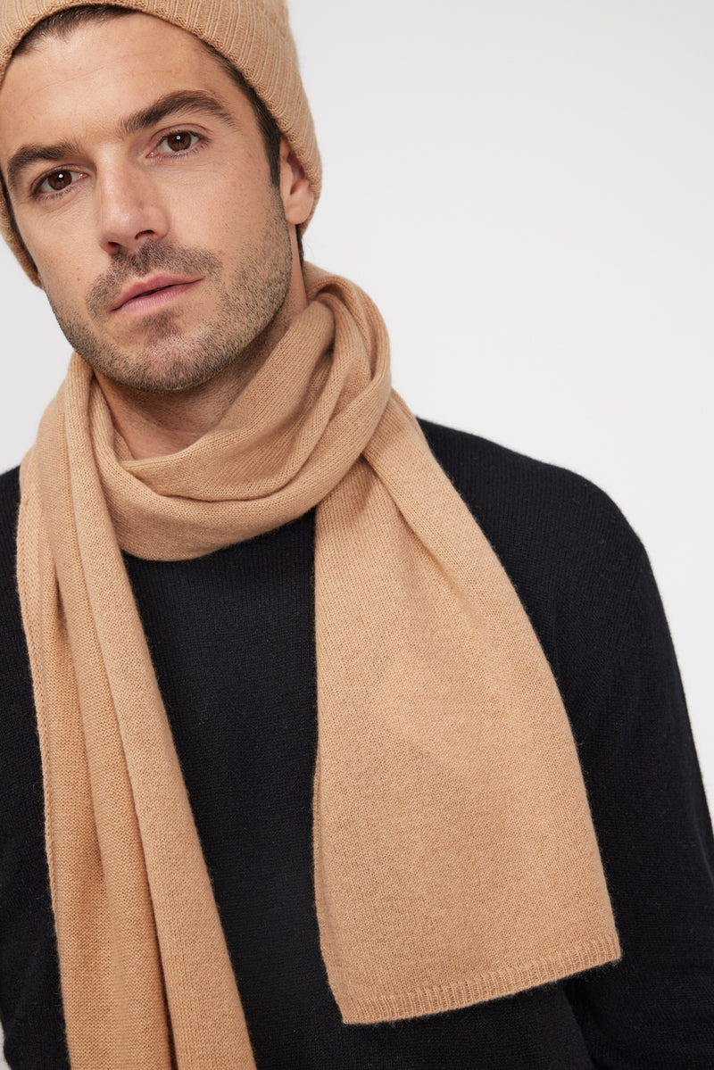 Stole Scarf - Beige - 100% Oeko-Tex Cashmere - Mixed