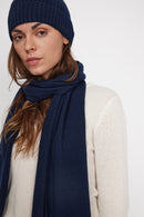 Stole Scarf - Navy Blue - 100% Oeko-Tex Cashmere - Mixed