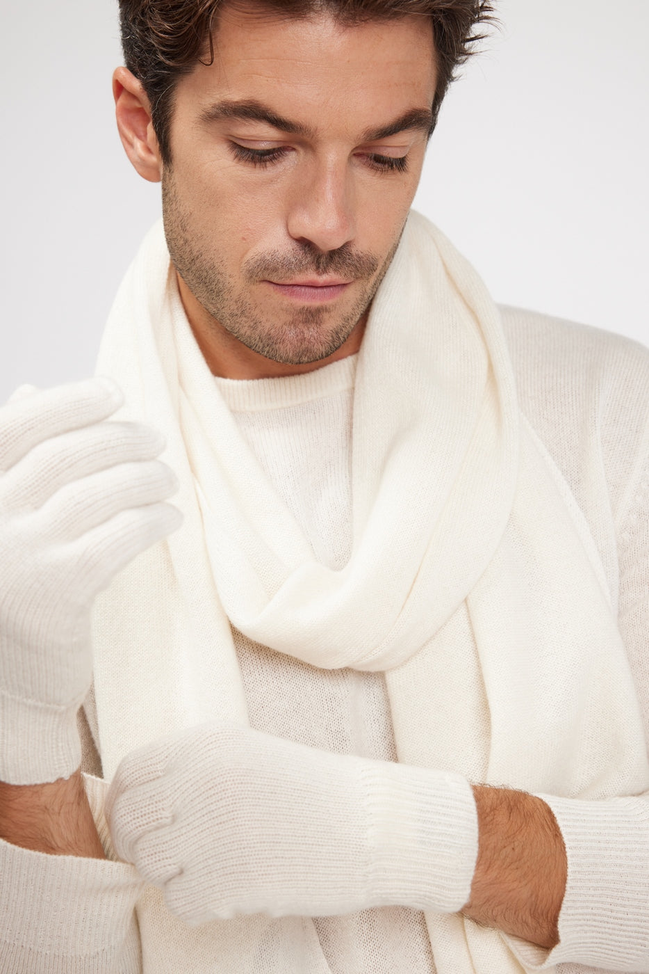 Sciarpa Stola In Cashmere - Ecrù
