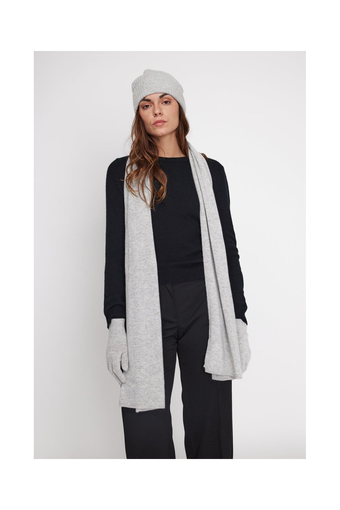 Bufanda Estola de Cachemira - Gris Perla