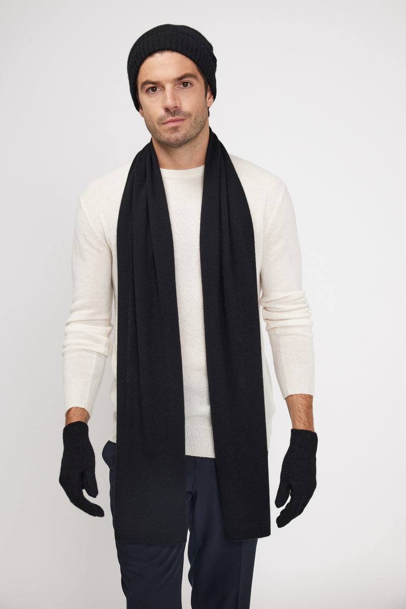 Stole Scarf - Black - 100% Oeko-Tex Cashmere - Mixed