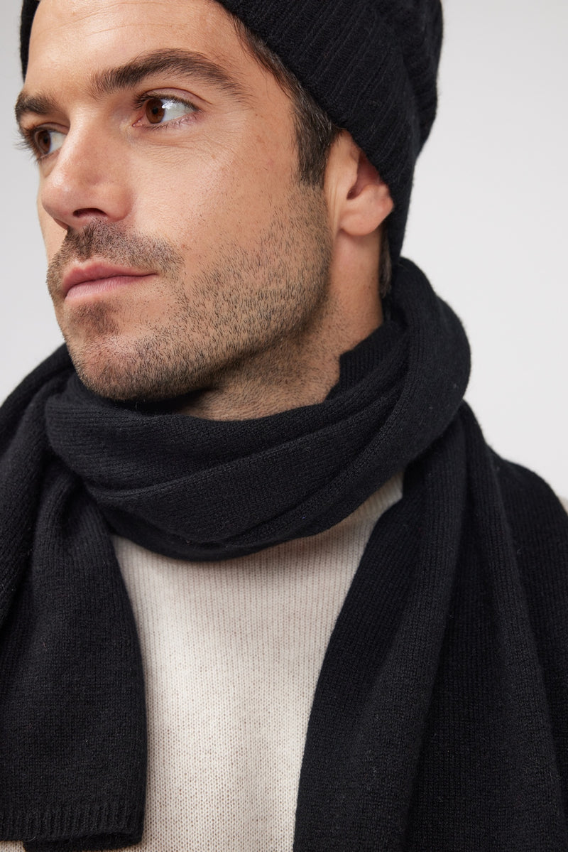 Stole Scarf - Black - 100% Oeko-Tex Cashmere - Mixed