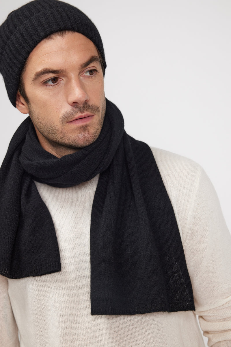 Stole Scarf - Black - 100% Oeko-Tex Cashmere - Mixed