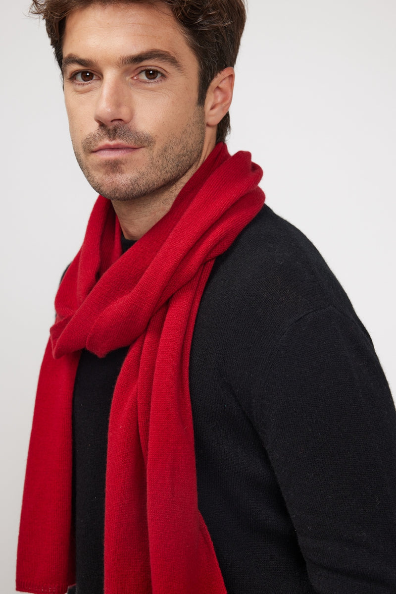 Scarf Stole - Red - 100% Oeko-Tex Cashmere - Mixed