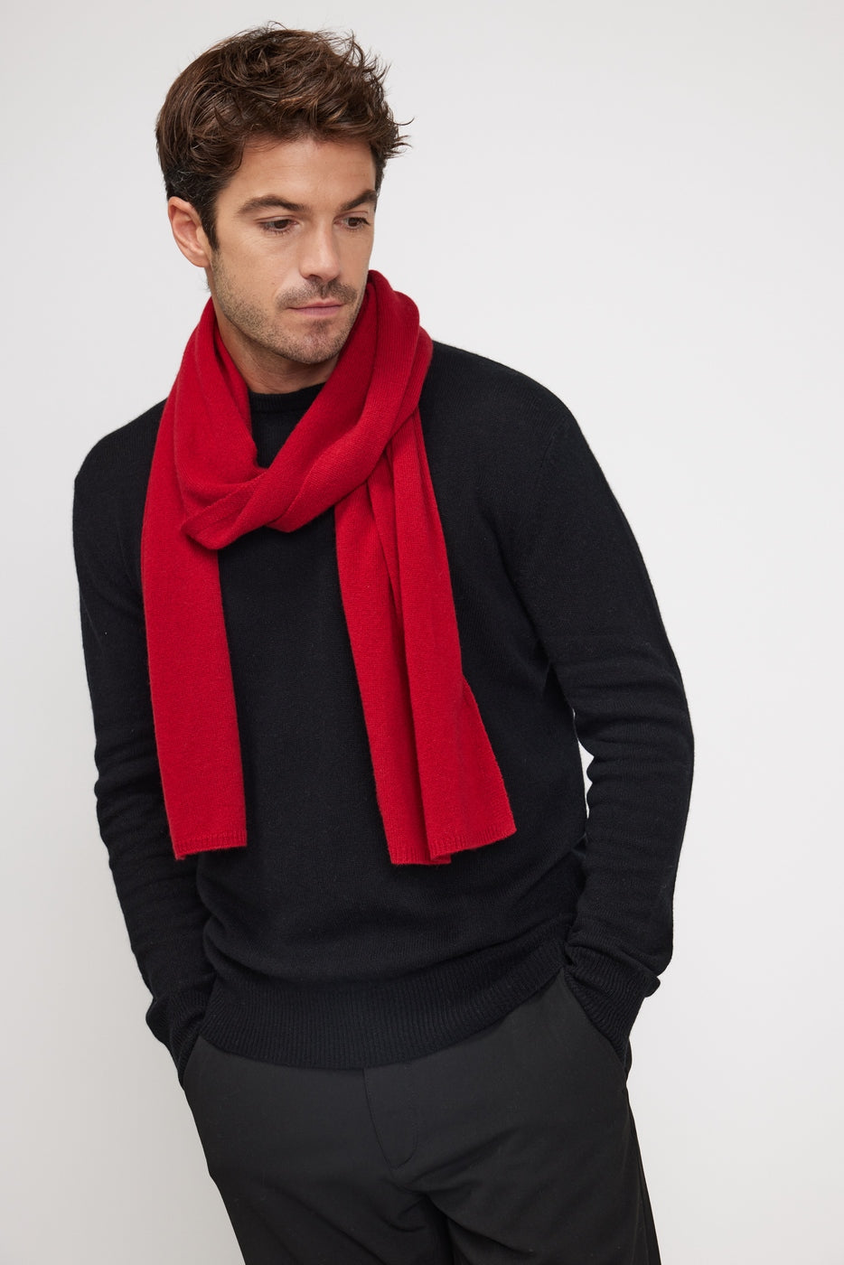 Cashmere Stole Scarf - Red