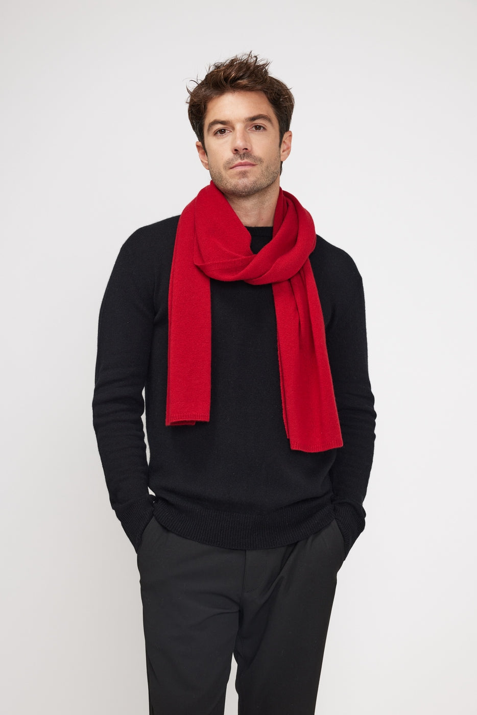 Cashmere Stole Scarf - Red