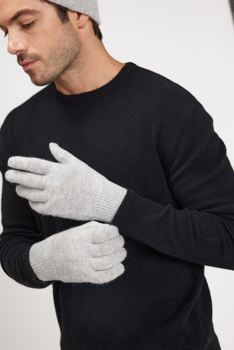 Gloves - Pearl Grey - 100% Oeko-Tex Cashmere - Mixed