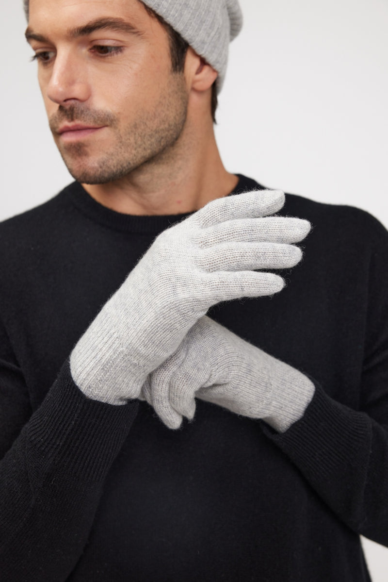 Gants - Gris Perle - 100% Cachemire Oeko-Tex - Mixte