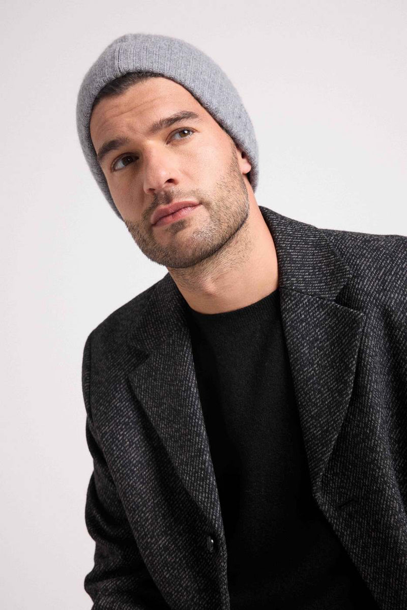 Beanie - Dark Grey - 100% Oeko-Tex Cashmere - Mixed