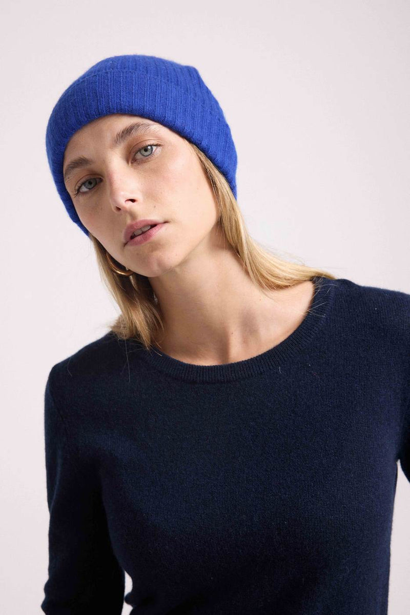 Beanie - Royal Blue - 100% Oeko-Tex Cashmere - Mixed