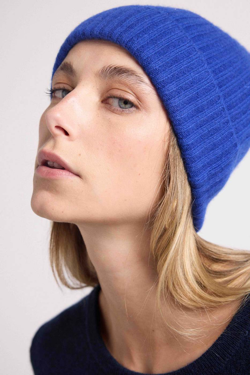 Beanie - Royal Blue - 100% Oeko-Tex Cashmere - Mixed