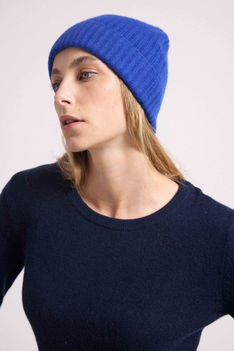 Beanie - Royal Blue - 100% Oeko-Tex Cashmere - Mixed