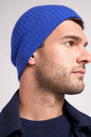 Beanie - Royal Blue - 100% Oeko-Tex Cashmere - Mixed