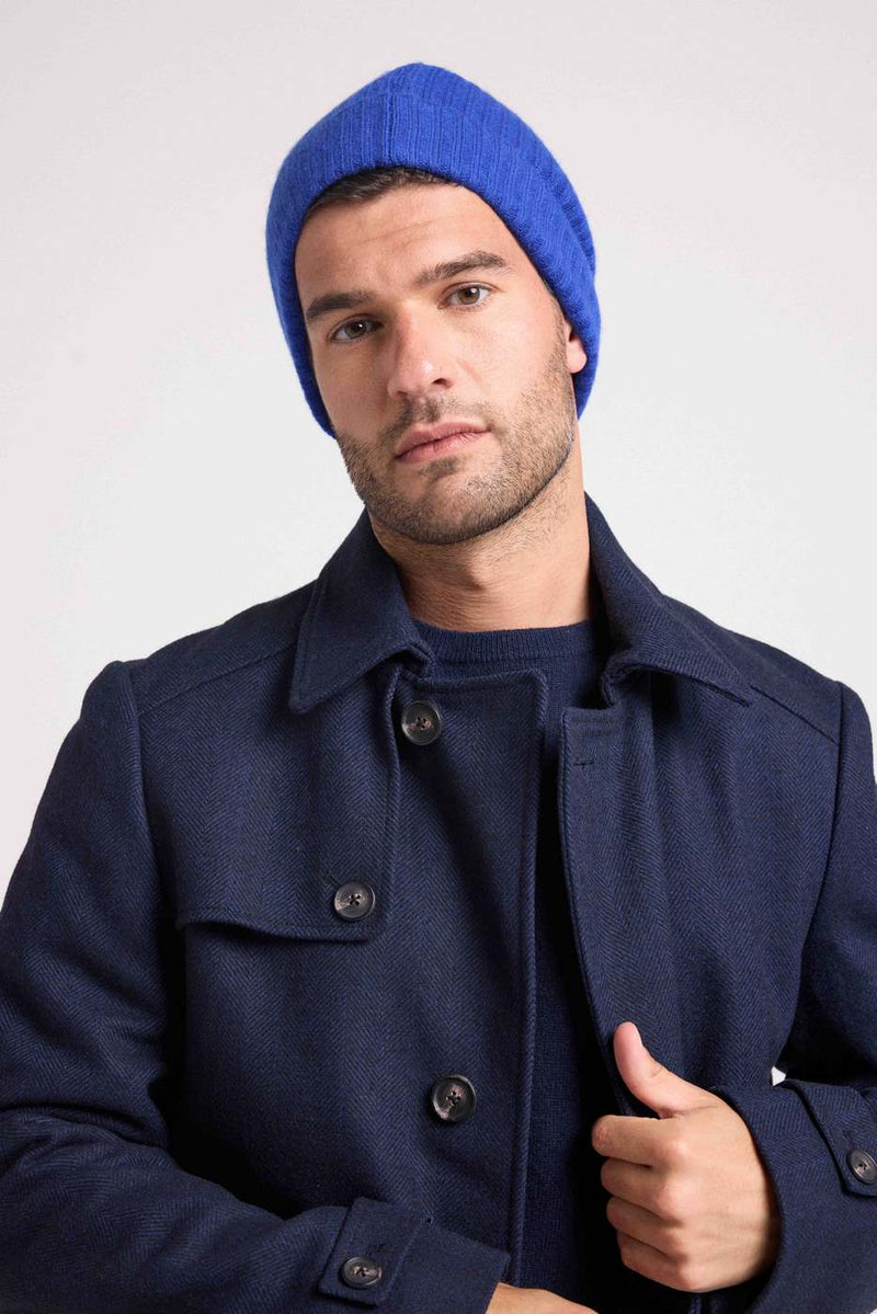 Beanie - Royal Blue - 100% Oeko-Tex Cashmere - Mixed