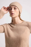 Gorro - Nuevo Beige Creme - 100% Cachemira Oeko-Tex - Mixto