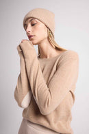 Beanie - New Beige Creme - 100% Cashmere Oeko-Tex - Mixed