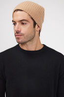 Beanie - Beige - 100% Cashmere Oeko-Tex - Mixed