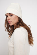 Beanie - Ecru - 100% Cashmere Oeko-Tex - Mixed