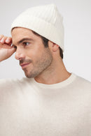 Beanie - Ecru - 100% Cashmere Oeko-Tex - Mixed