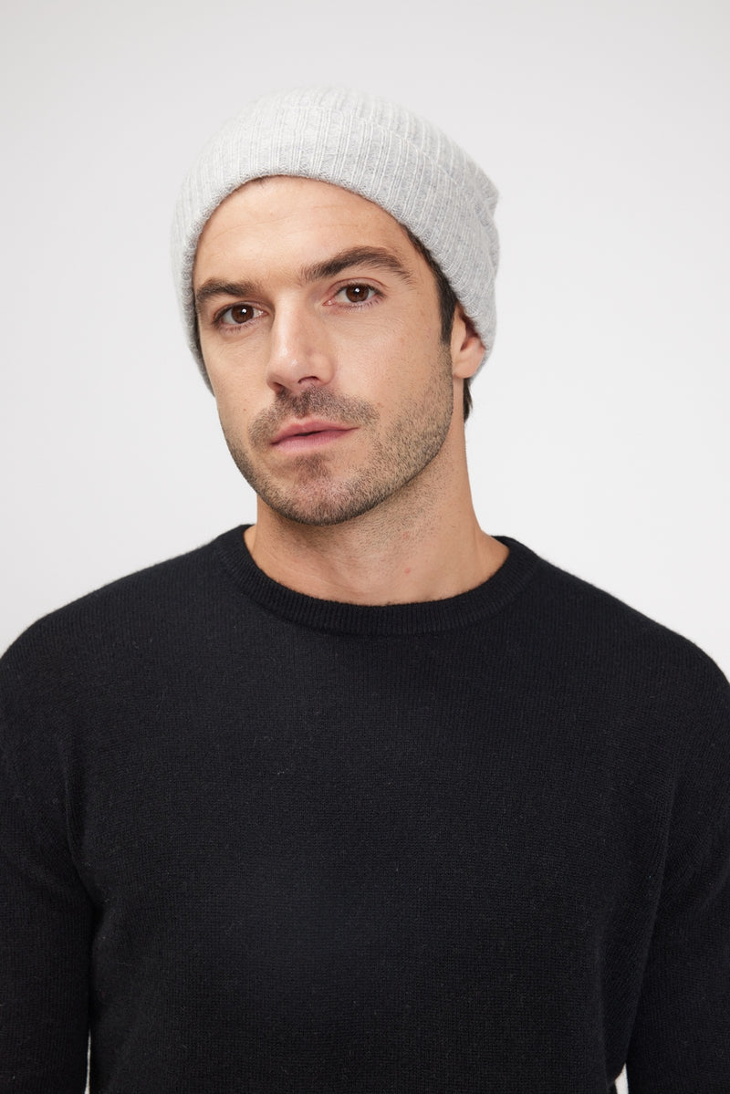 Beanie - Pearl Grey - 100% Oeko-Tex Cashmere - Mixed