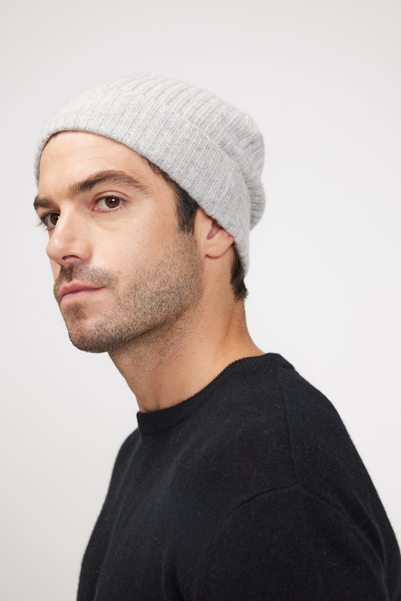 Beanie - Pearl Grey - 100% Oeko-Tex Cashmere - Mixed